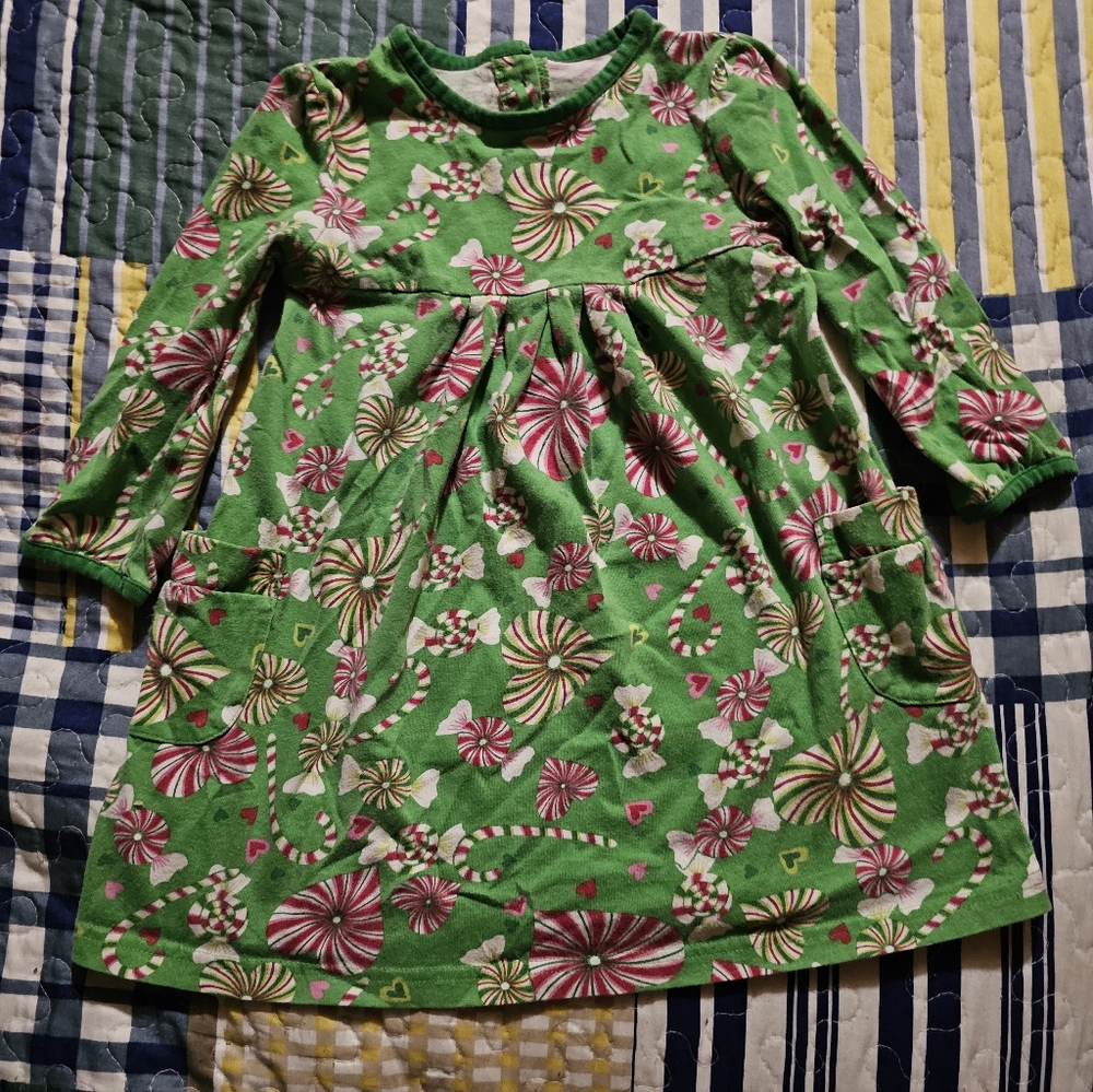 Green Candy Canel Kids Dress